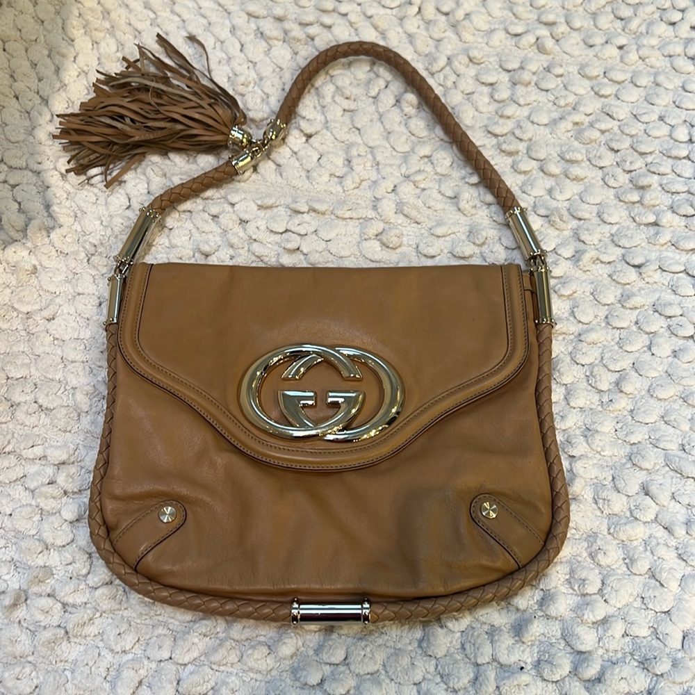 Gucci Britt Tassel Bag - used - note a few markings on outside and inside of bag